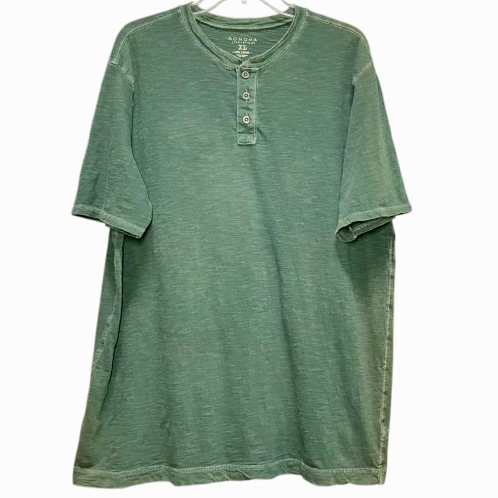 Sonoma Short Sleeve Henley in Green Men’s XL